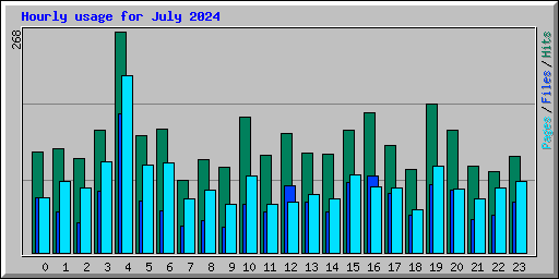 Hourly usage for July 2024