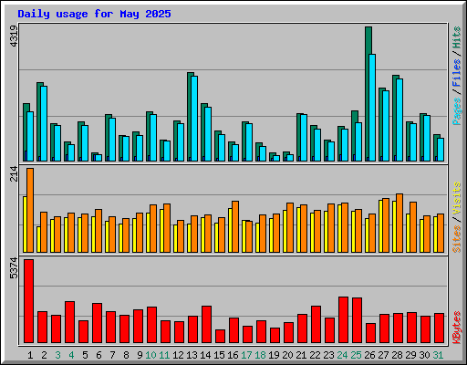Daily usage for May 2025