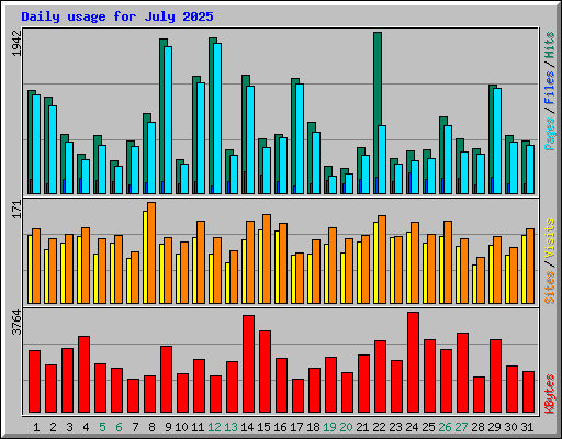 Daily usage for July 2025