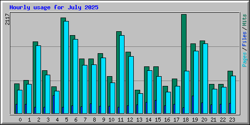 Hourly usage for July 2025