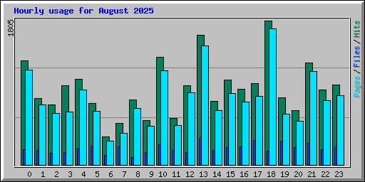 Hourly usage for August 2025