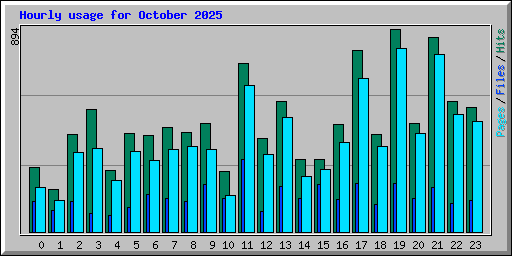 Hourly usage for October 2025